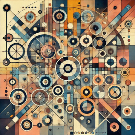 Symétrie en Mouvement - Tableau Décoratif Géométrique