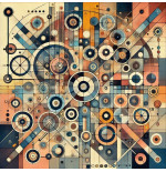Symétrie en Mouvement - Tableau Décoratif Géométrique