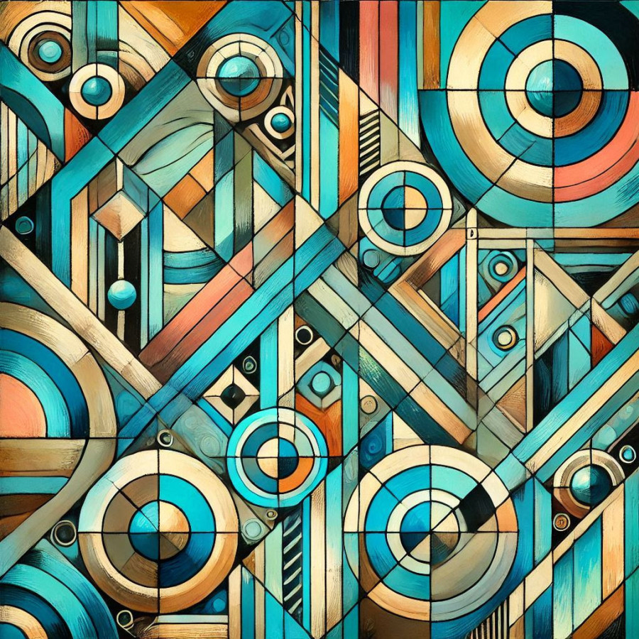 Formes Entrelacées - Tableau Décoratif Géométrique